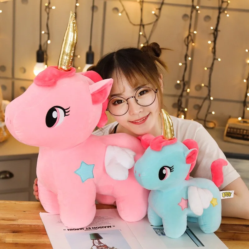 10/20CM Kawaii Unicorn Plush Toy keychain Stuffed Unicornio Animal Dolls Soft Cartoon Toys for Children Girl Kids Birthday Gifts