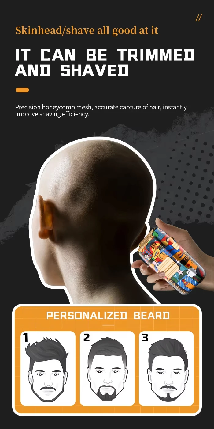 Kemei Professional Electric Hair Clipper Rechargeable Graffiti Pattern Beard Trimmer Men's Shaver KM-MAX2092 KM-MAX5090 KM-1102H