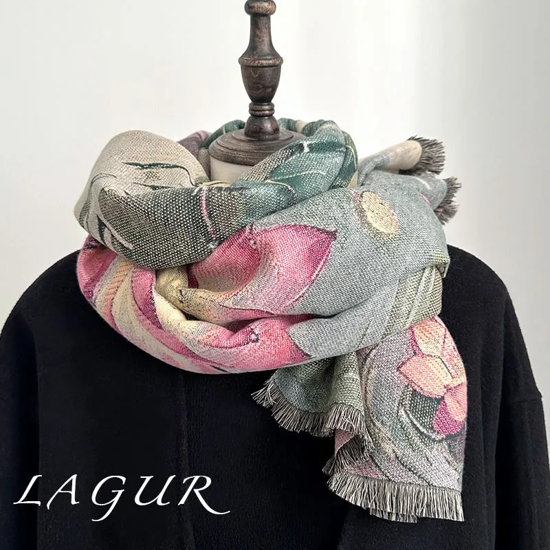 Echarpe-double-face-a-motif-lotus-artistique-pour-femme-hiver-polyvalente-style-chinois-tendance-passe-partout-effet-cachemire