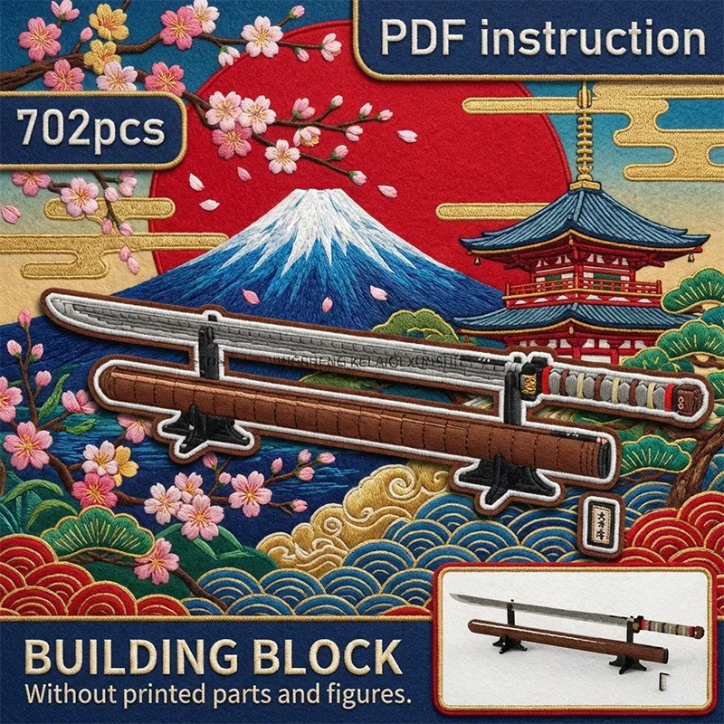 

DIY Building Bricks Gift Ninja Warrior Katana Model with Sheath Cosplay Prop Construction Set