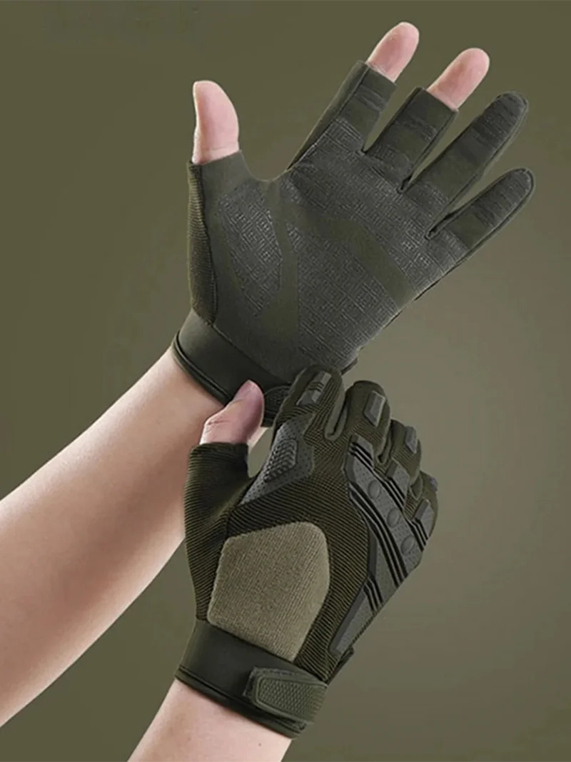 AliExpress NONE Three-finger Outdoor Tactical Gloves Anti-slip Suitable Hiking Breathable Touchscreen Compatible Cycling Gloves Climbing Sports