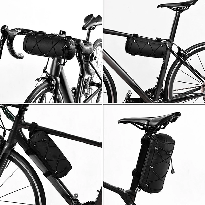 

1Pc Bicycle Handlebar Bag Multifunctional MTB Front Tube Bag Outdoor Road Waterproof Portable Large Capacity Storage Bag 3 Color