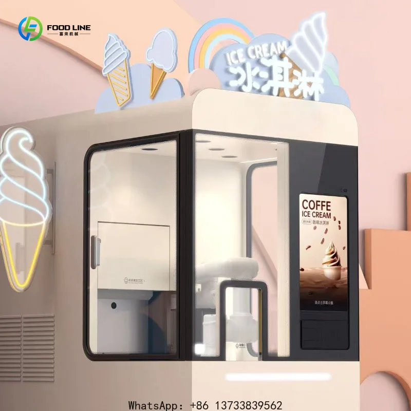 Customized Commercial Ice Cream Robotic Equipment Automated Frozen Dessert Making Machine For Store