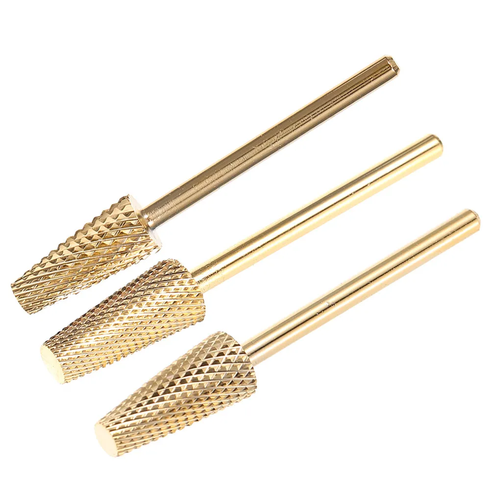 

3Pcs Nail Drill Bits Cone Shaped Polishing Grinding Heads Lightweight Manicure Drill Bit Set for Nail Salon and Home Use