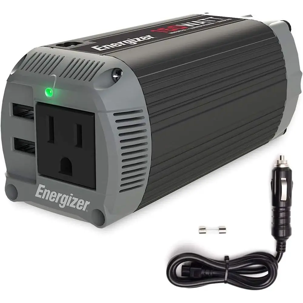 

150 Watt Sine Wave Car Inverter, 12V to 110V Dual USB Car Adapter, DC to AC Converter with Car Cigarette Lighter Plug, 110V AC O