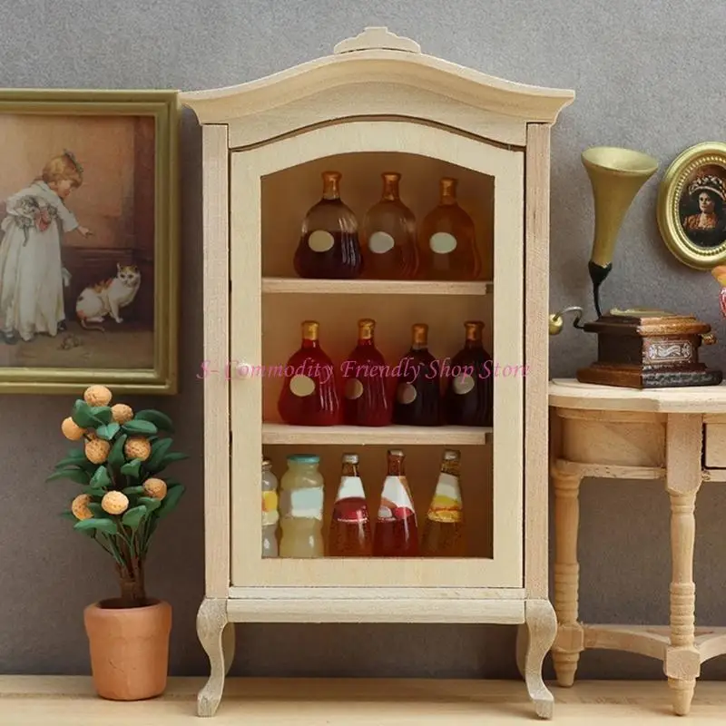 

85AE Реалистичная миниатюрная витрина Zakka для ролевых игр и демонстрации для любителей кукольных домиков, масштаб 1/12, полка