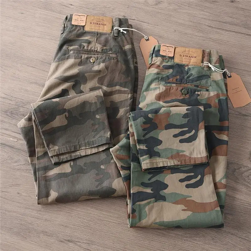 

Износостойкие американские рабочие брюки, камуфляжные брюки, весенне-осенние прямые повседневные брюки для мужчин, хлопок с высокой талией