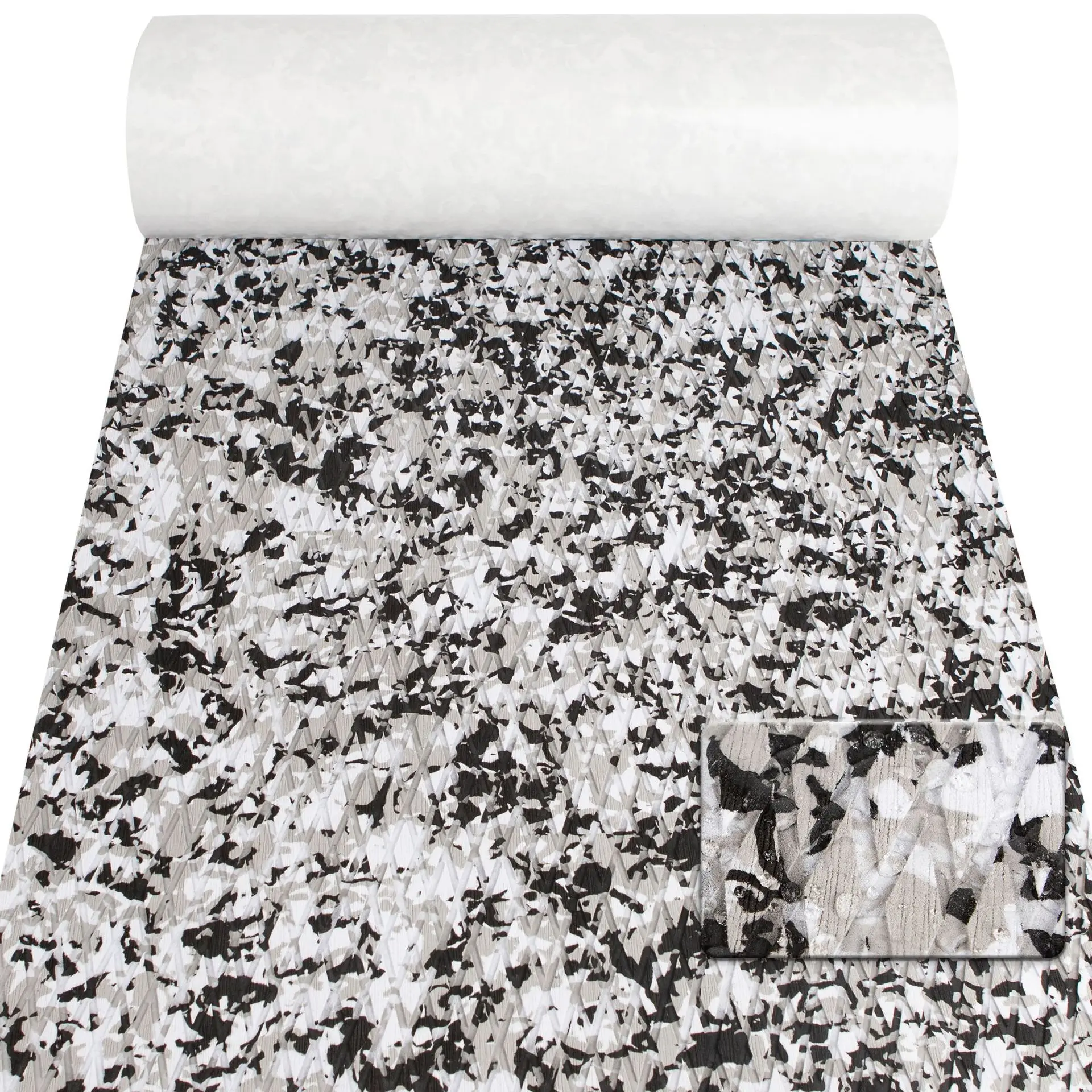 Snow Camo Eva Nautical Rug EVA Boat Deck Mat DIY Cuttable Yacht Anti‑Slip Floor Pad Self Adhesive Marine Non‑Slip Sheet Flooring