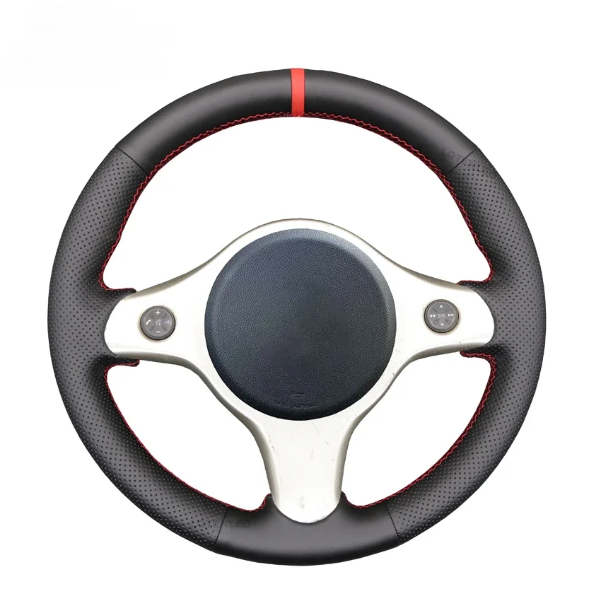 Czarny pokrowiec na kierownicę ze sztucznej skóry do Alfa Romeo 159 2005-2012 Brera Spider Sportwagon 2006-2011