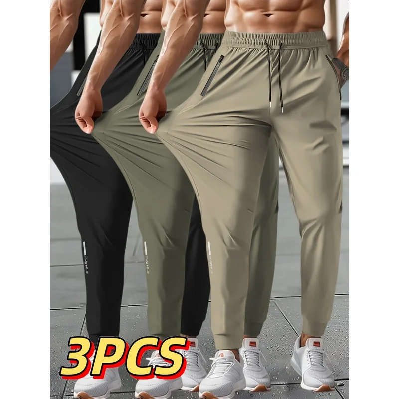 3PCS Summer Men's Training Pants Golf Clothing Authentic Jogging Clothes Men's Sportswear Pants Men's Outdoor Sports Leggings