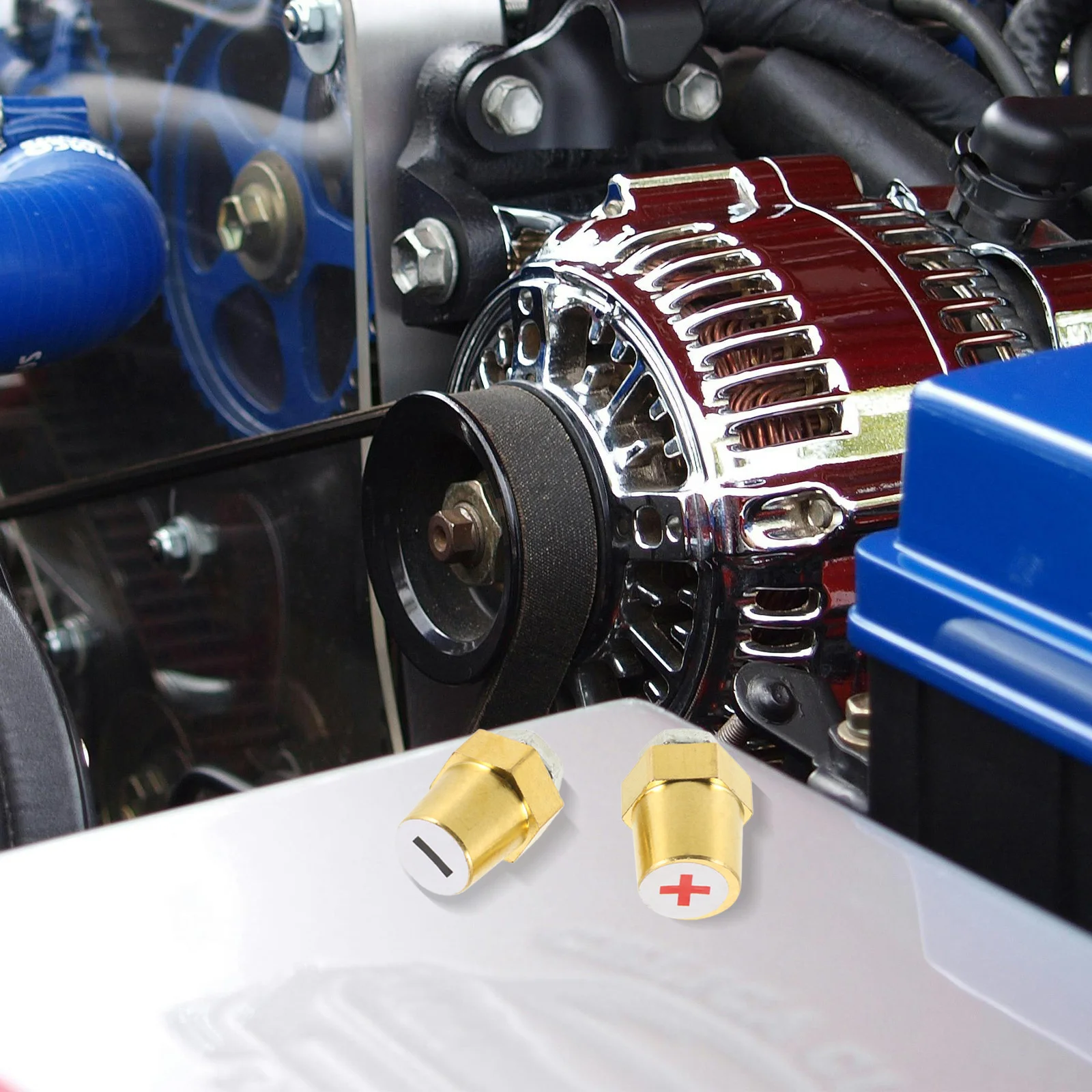 

1Pair Terminal Connectors Brass Copper Male Threaded Posts Car Charging Extension Adapter Electrical Cable