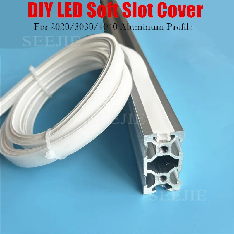 1Meter Embedded Flexible Silicone Lampshade 2020 Aluminum Flat Seal, LED Linear Light Slot Soft Strip - DIY 3D Printer