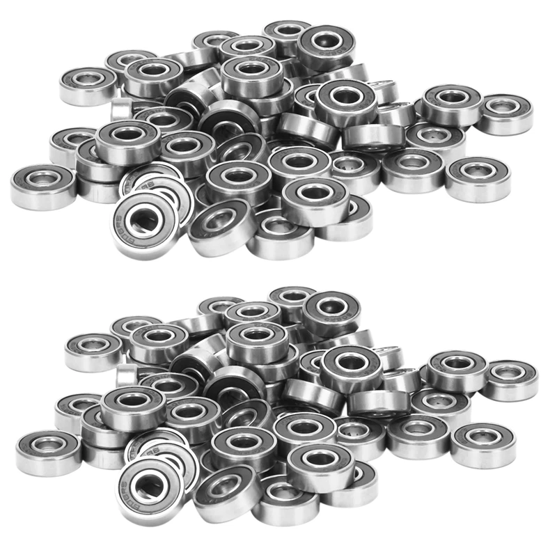 

120Pcs/Set 608 2RS Ball Bearing ABEC-5 8X22X7 Mm Deep Groove Carbon Steel Sealed Ball Bearings