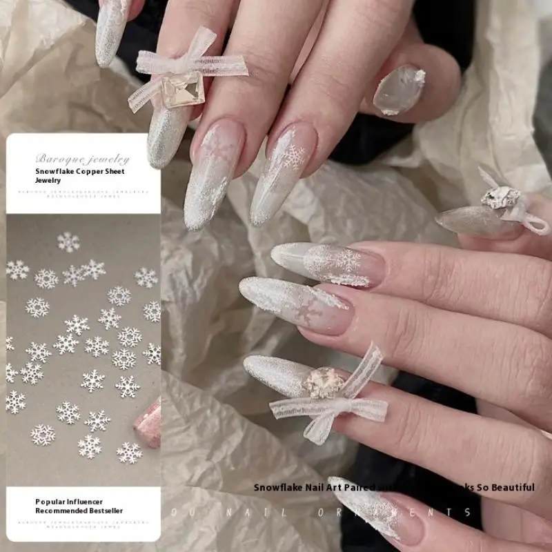 Flocon de neige Nail Art flocons ongles paillettes scintillantes flocons de noël paillettes Nail Art décoration autocollant conseils breloque pour ongles