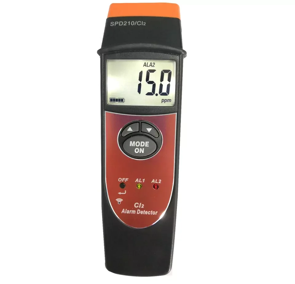 CL2 Detector Chlorine Leak Detector with Range 0~100PPM Sound and Light Alarm 4 digit LCD Operation humidity 20%~80% RH