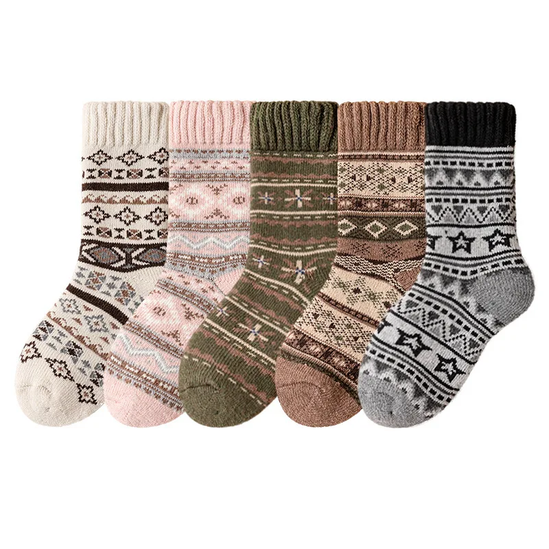 

Extra thick socks for women winter terry warm retro autumn and winter stockings