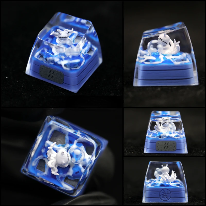 

PTCG Pokemon Keycap Mechanical Keyboard Resin Transparent Stereoscopic Keycap Vulpix Ninetales Eighth Wave