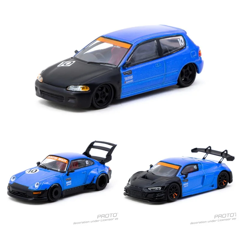 컬렉션 링크 타맥 워크스 1:64 시빅/RWB/R8 LMS GT3 합금 차량 수집용 자동차 모델