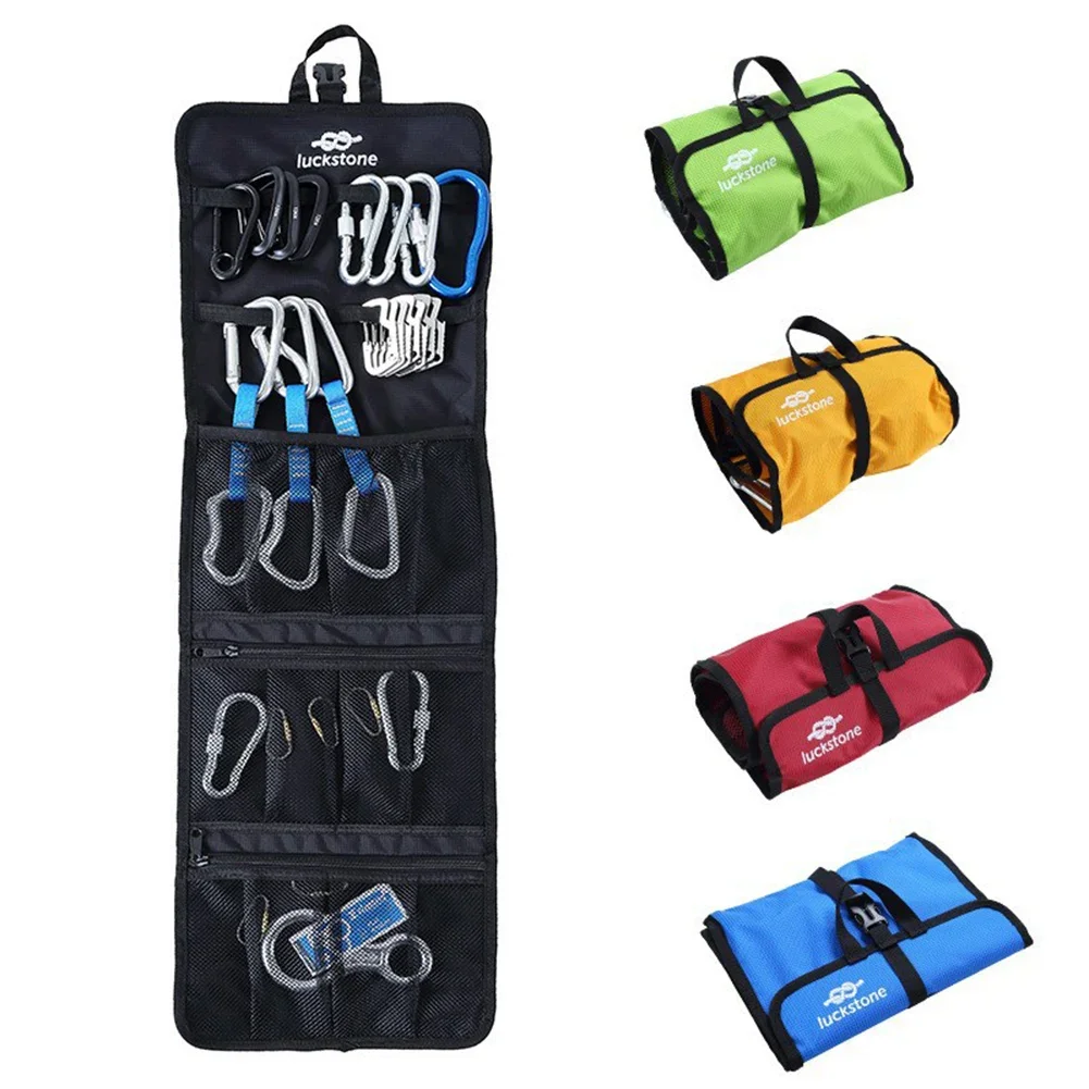 

Rock Climbing Storage Bag Gear Equipment Organized Storage Bag Carabiner Organized Bag Black/Green/Red/Yellow/Bule