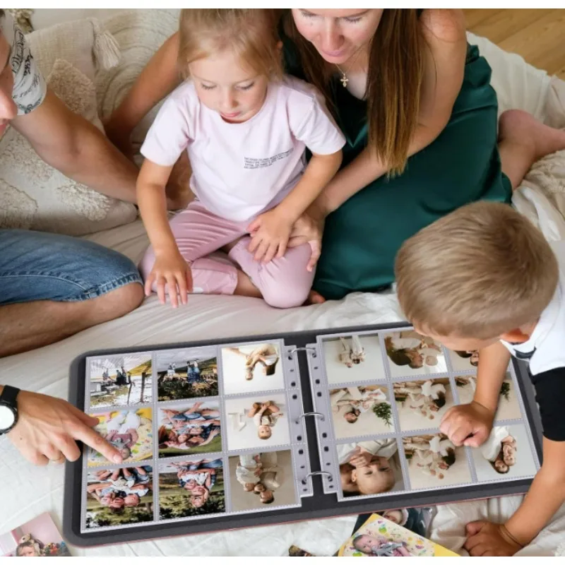 Двусторонняя 9-карманная игровая карточная книга, рукава для переплета торговых карт, защитный рукав для страниц формата А4, черный/прозрачный альбом с 11 кольцами