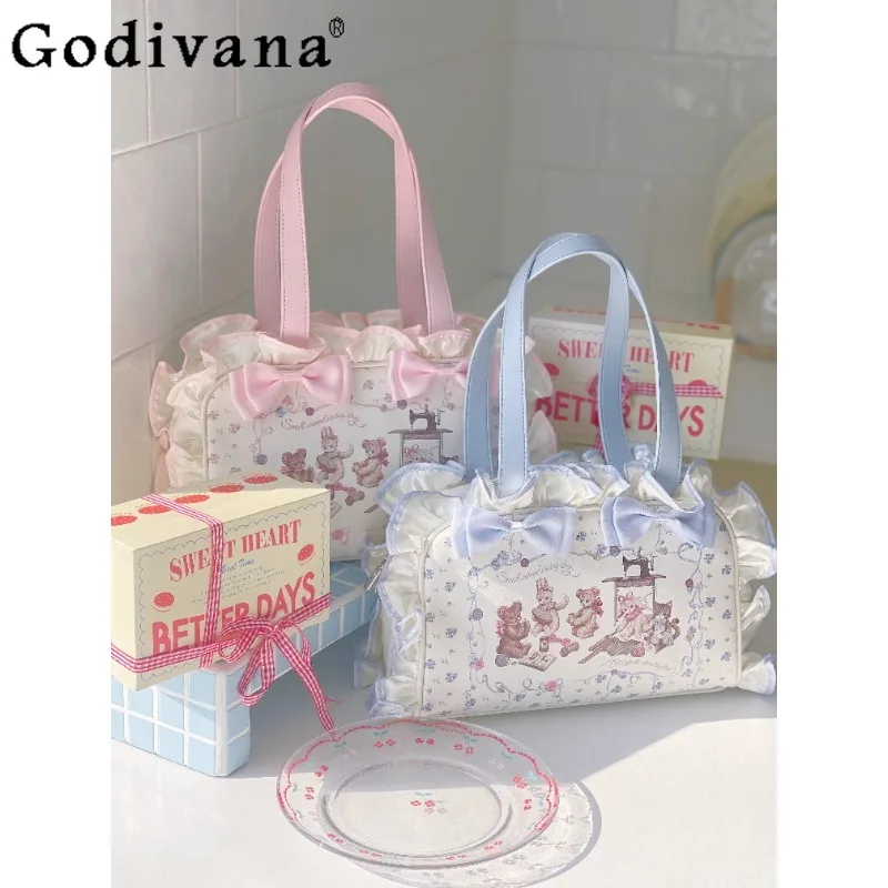 Animal Tailor Sweet Women's Bag Japanese Style Cute Lolita Versatile Handbag Female Bow Designer Handbags