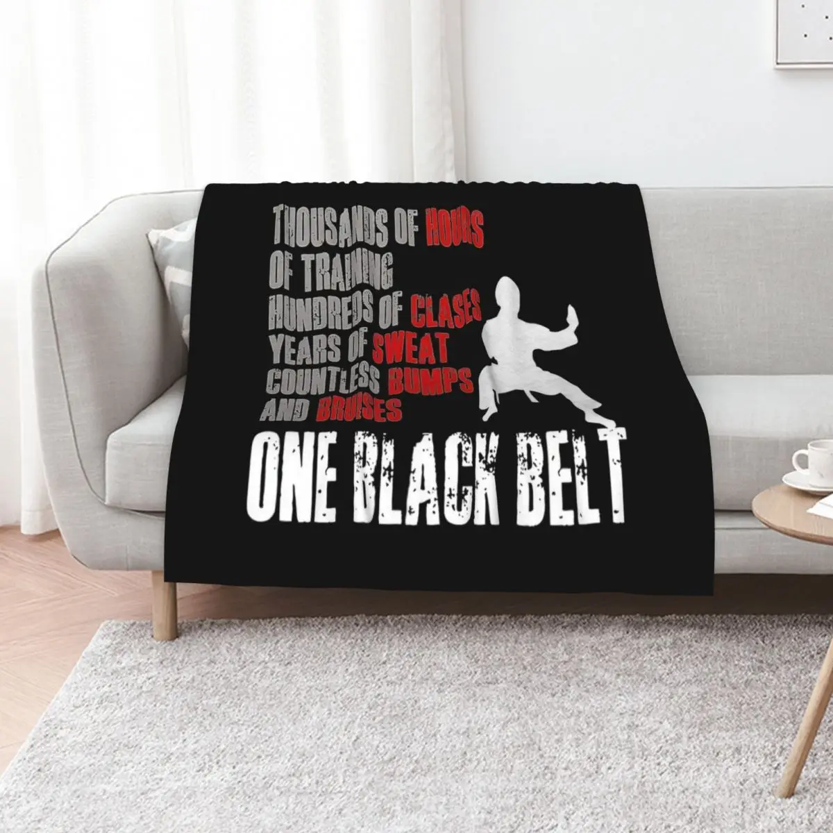 One Black Belt Taekwondo Throw Blanket Flannel Fabric Quilt warm for winter Bed linens Nap Soft Beds Blankets