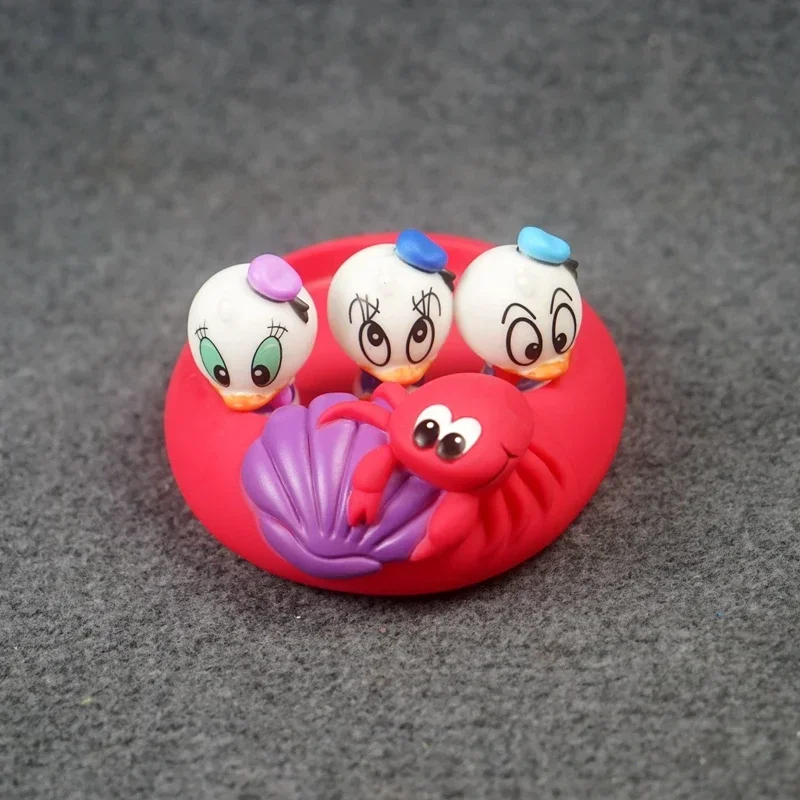 Children Bath Toy Vinyl Doll Duck Crab with 3 Baby Ducks Kids Gifts 17CM