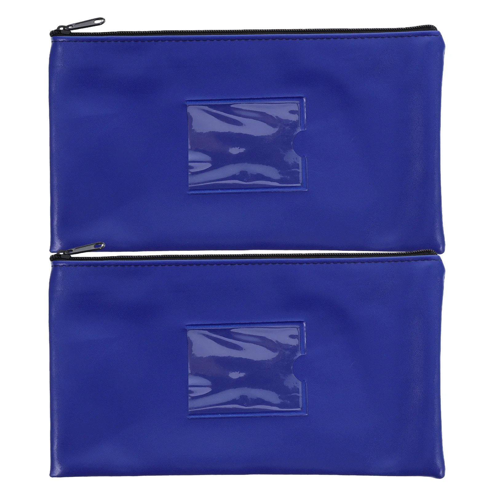 2pcs Document Organizer Pouch Fake Zipper Closure Wallet For Bills Receipts Invoices Storage Money Pouch With Clear