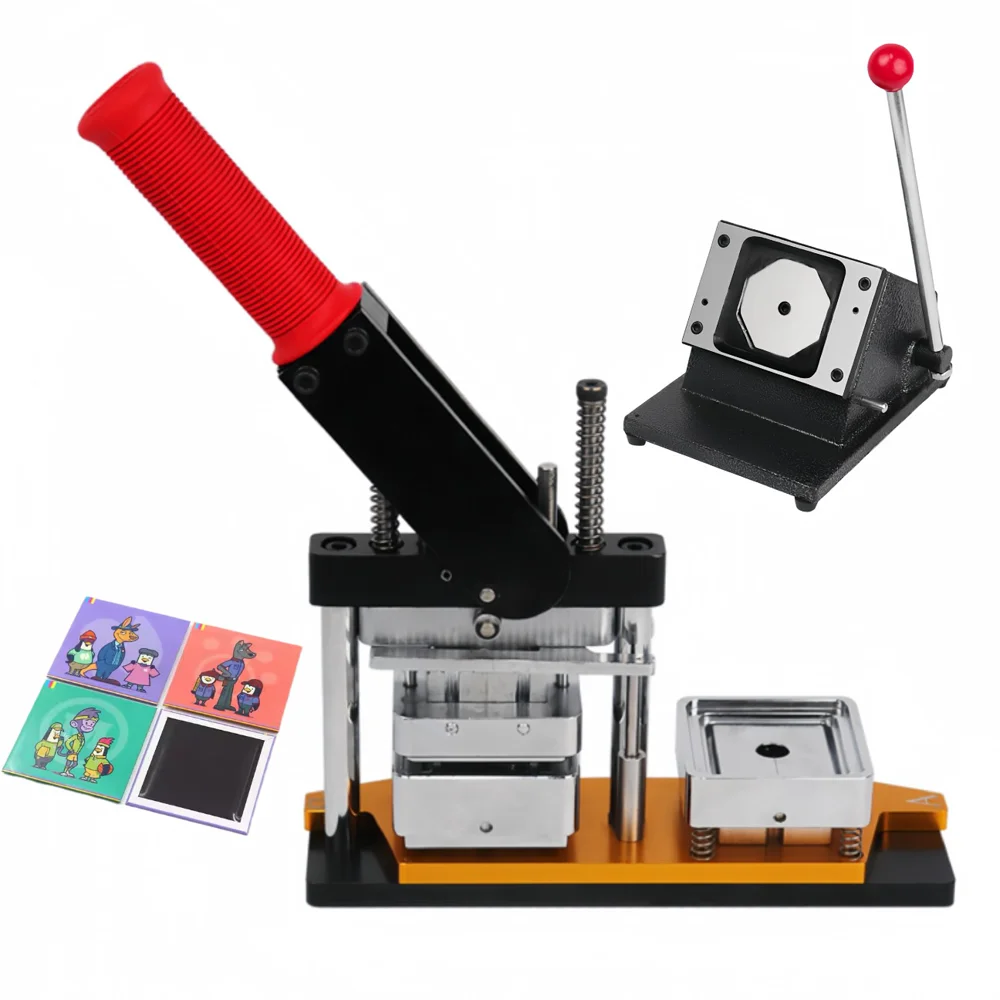 

80X80mm Magnet Making Machine 50*50 Square-fridge-magnet-making-machine Hand Press 63.5X63.5mm Magnetic Machine Photo