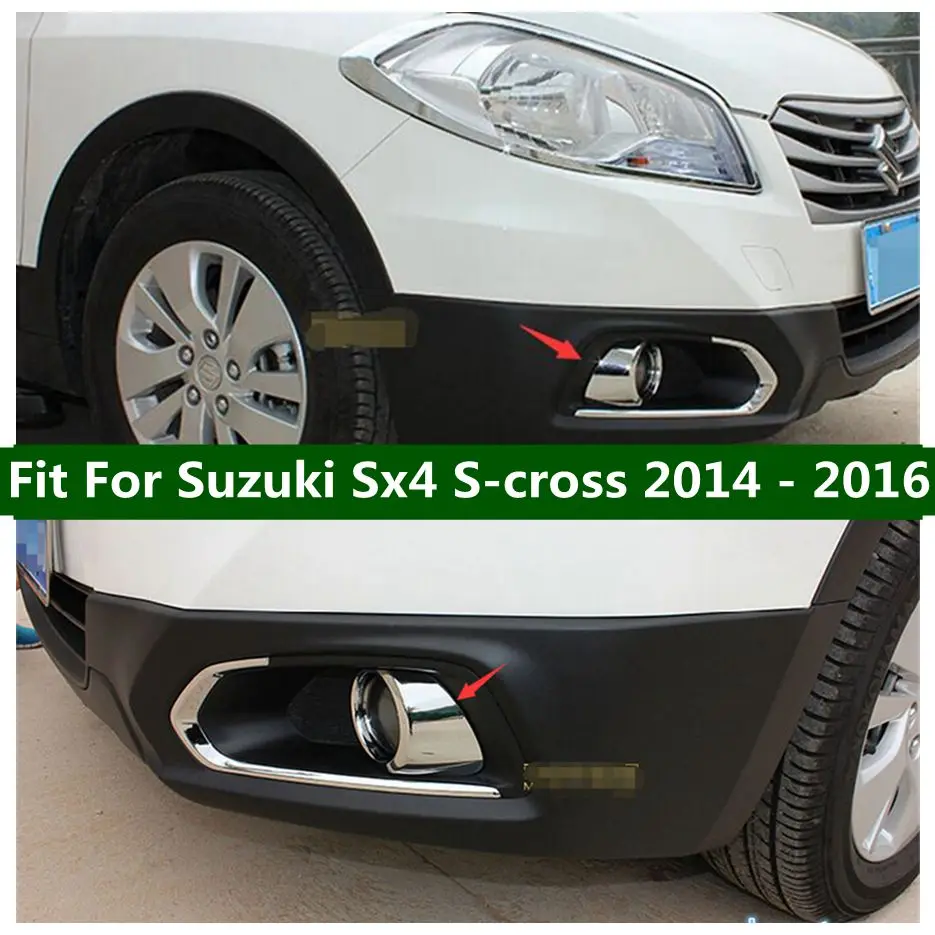 

Front Head Fog Lamps Lights Ring Decoration Cover Trim Chrome Exterior Refit Kit Accessories For Suzuki Sx4 S-cross 2014 - 2016