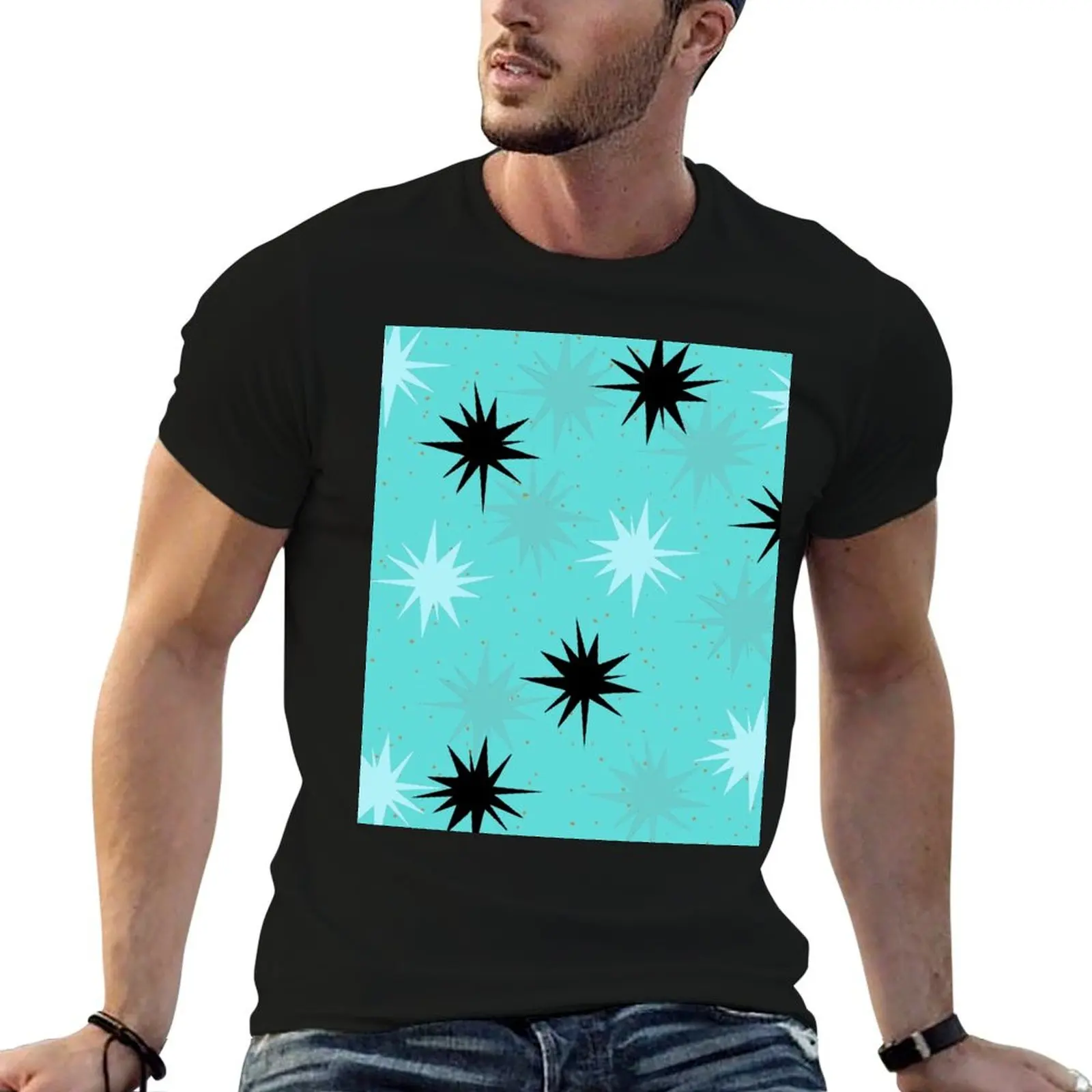 

Mod Atomic Turquoise Starburst T-Shirt t shirts for man cotton funny t shirts for man graphic funny cotton t shirt man T-Shirt