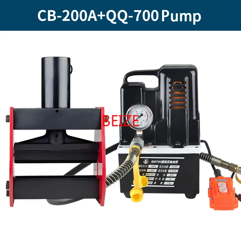 أداة ثني النحاس BEIZE CB-200A Hydrauilc Busbar لقطر 12 مم كحد أقصى من الورقة، تنطبق على ورقة AL/ Cu