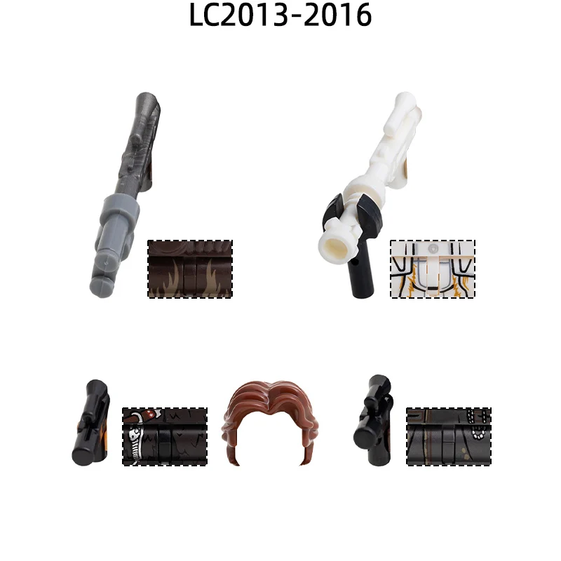 The Dog Action Figures Equipment Pants Hair Parts Model Blocks MOC Bricks Set Gifts Toys LC2013-LC2016