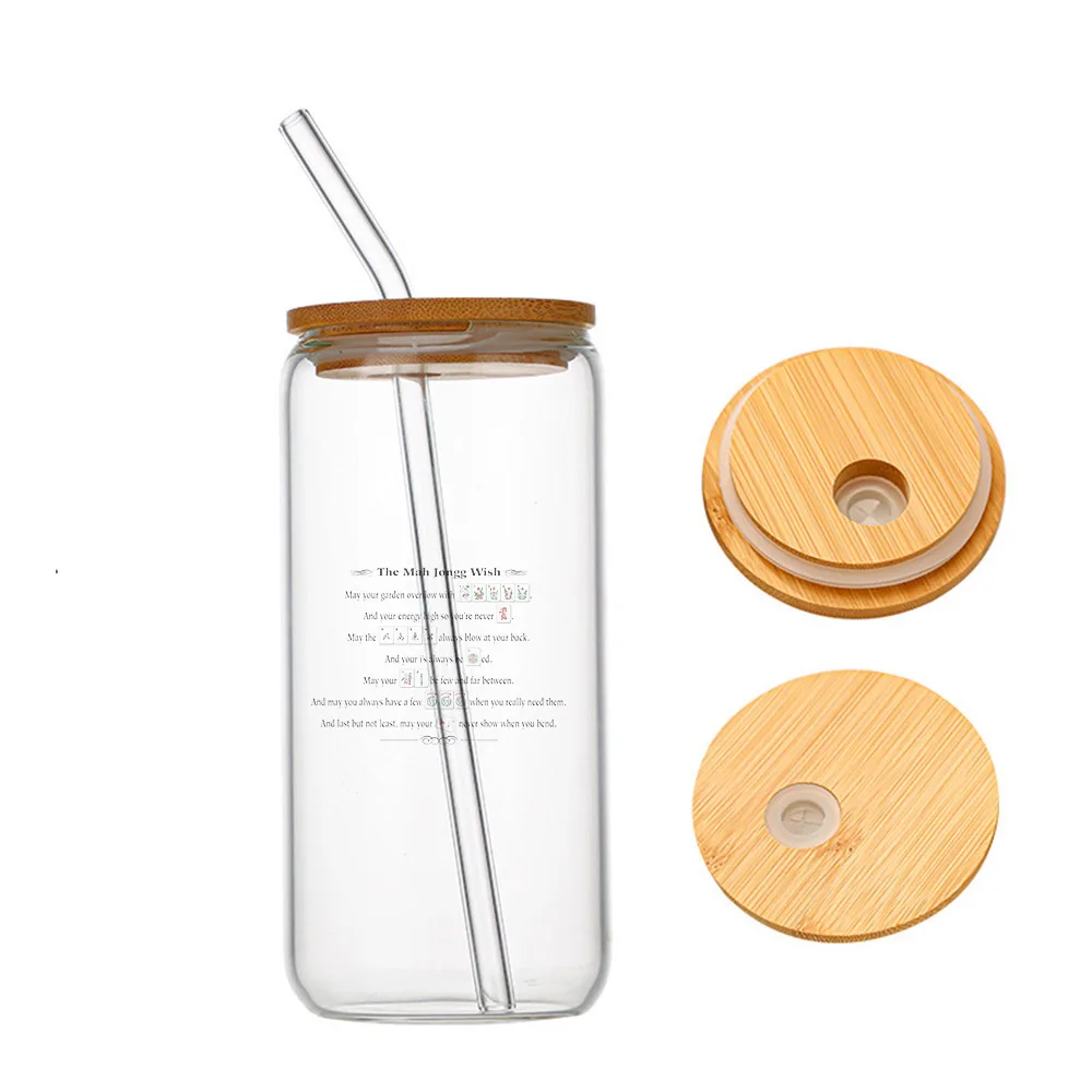 

The Mah Jongg Wish Glass For Heat Resistant High Drinking Cup With Straws Lids 16 oz