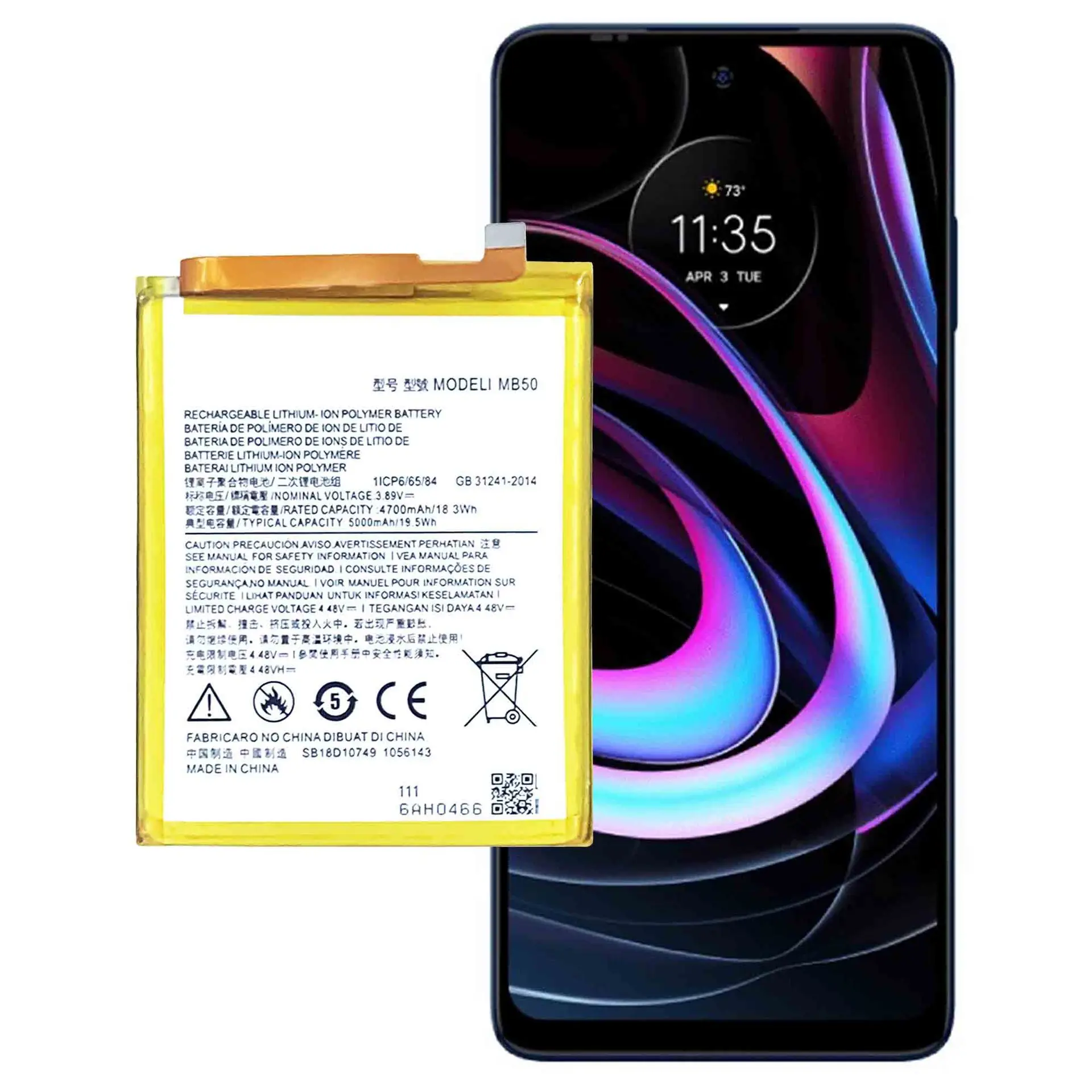 Batterie MB50 pour Motorola MOTO EDGE 2021/Moto G200 /EDGE S30, pièce de réparation, capacité d\'origine, Batteries de téléphone portable