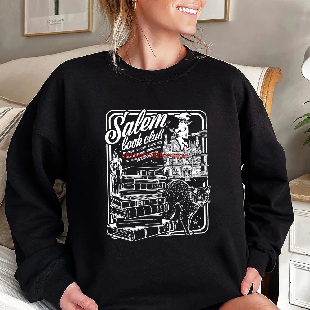 Salem Book Club Sweatshirt Bookish Halloween Sweater Spooky Book Lover Hoodie Salem Witches Shirt Salem Witches Sweatshirts