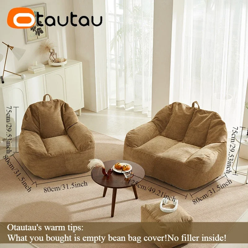 OTAUTAU 2-seat Cotton Waffle Bean Bag Cover SF394【No Filler Inside! You Need To Buy Filler By Yourself !】 view 6