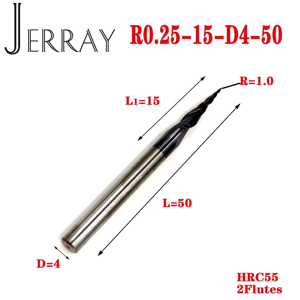 HRC55 Radius0.1mmxD4mm التنغستن الصلبة كربيد مدبب الكرة الأنف نهاية المطاحن دوامة قاطعة المطحنة لقم التوجيه باستخدام الحاسب الآلي النجارة