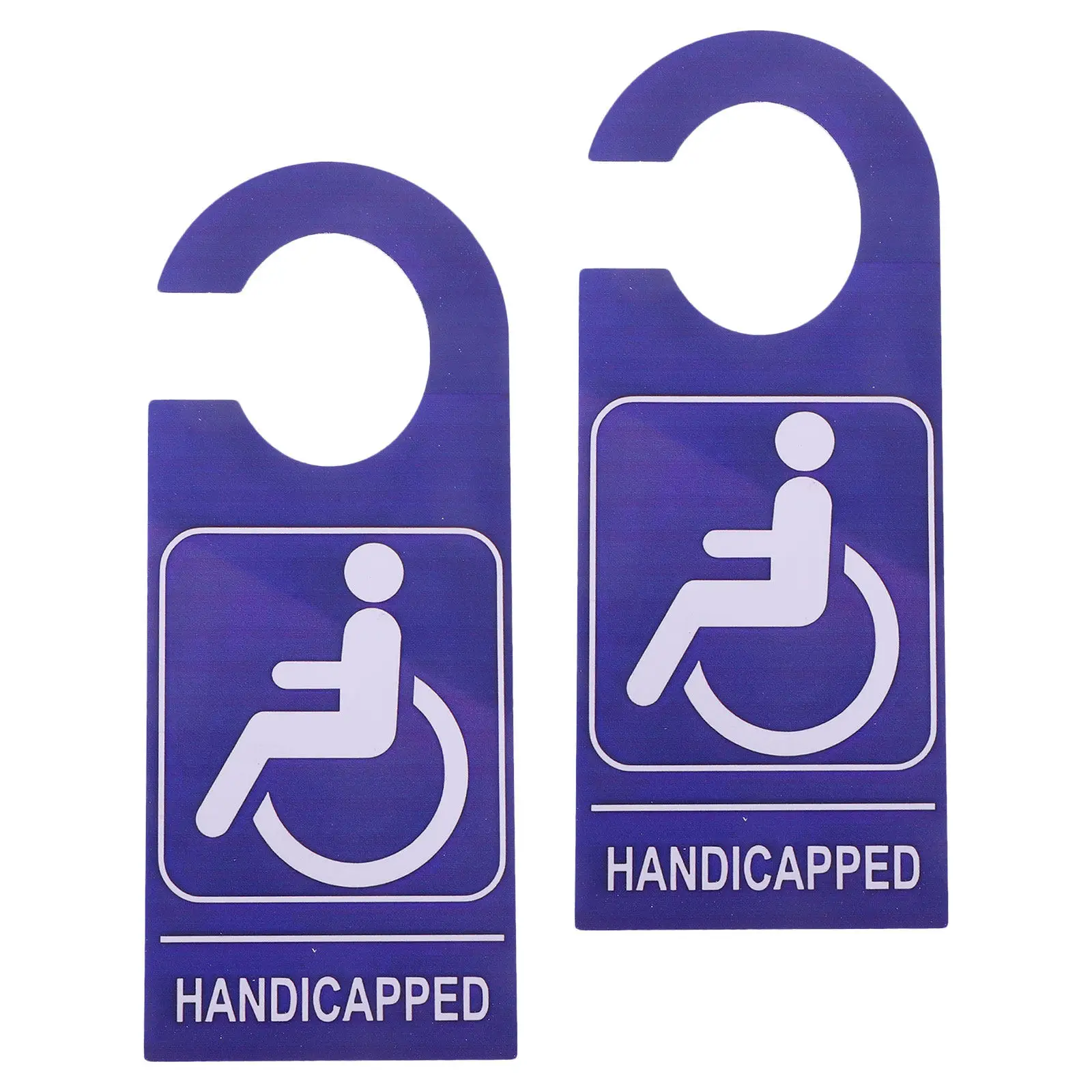 2Pcs Handicap Parking Placard Sign Waterproof PVC Blue Disabled Permit Hanger Wheelchair Symbol for Car Parking