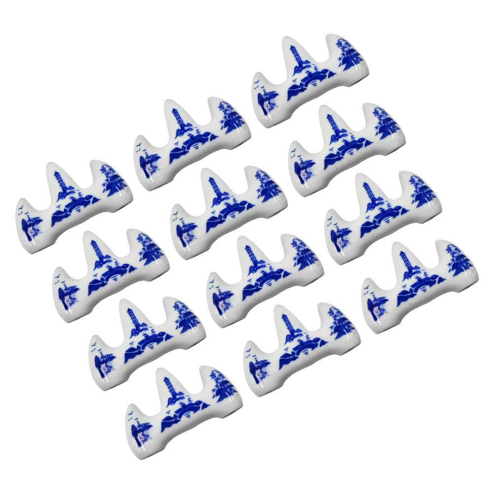 

12Pcs Calligraphy Brush Holder Ceramic Pen Rest for Ink Drawing Pens Elegant Simple Design Writing Brush Support Rack