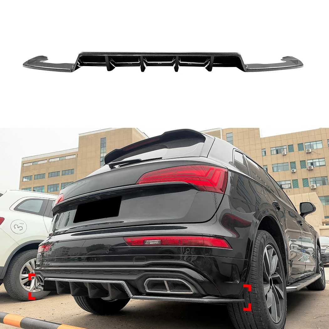 

For Audi Q5 FY Sline 2021 2022 2023 2024 Car Rear Bumper Diffuser Splitter Spoiler Lip BodyKit Tuning