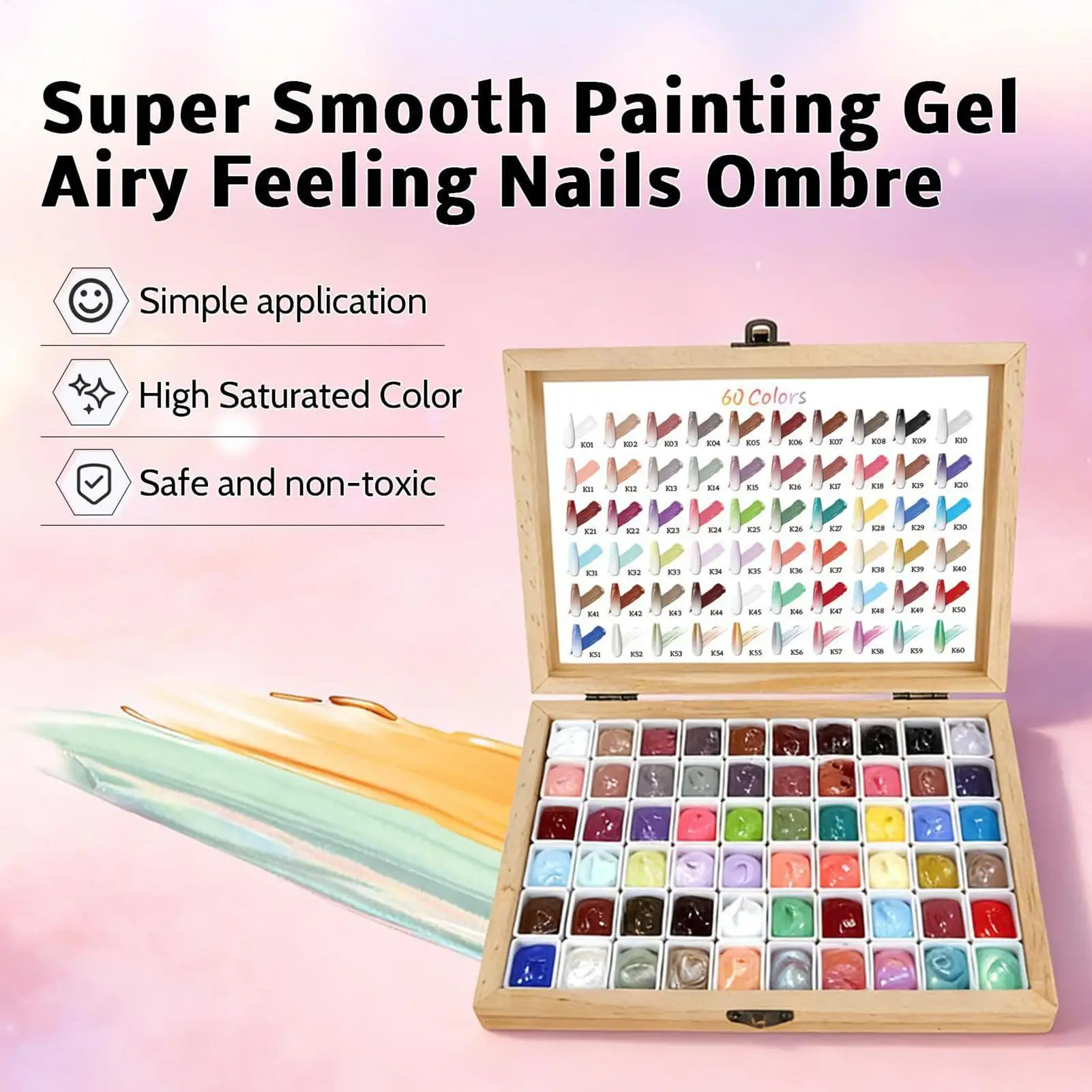 Pat Painting Gel Nail Polish UV/LED Soak Off Gel Varnish Blooming Gradient Painting Gel Lacquer 60 colors
