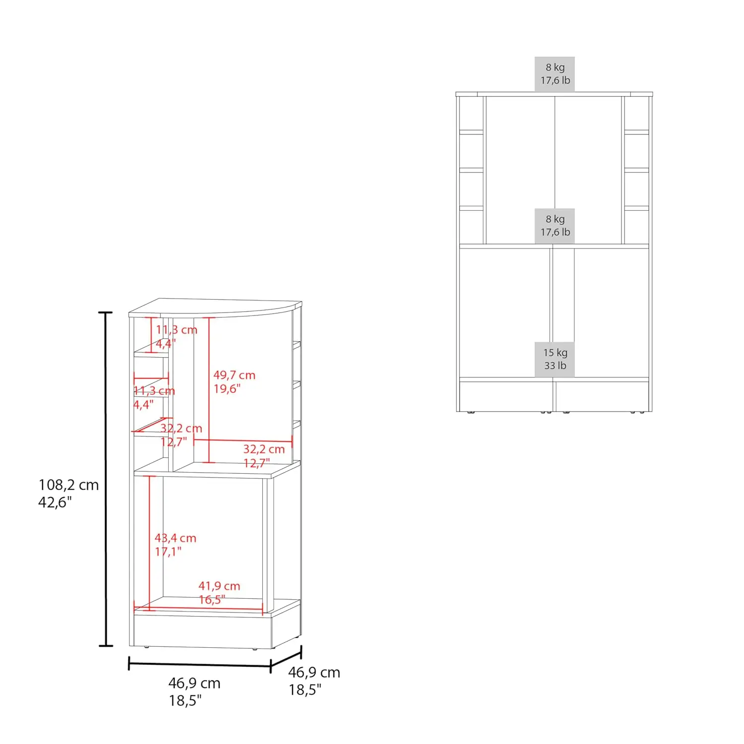 Corner Bar Cabinet with Wine Rack & Open Shelves, Hidden Storage for Living Room Dining Room Kitchen, Oak, Customized
