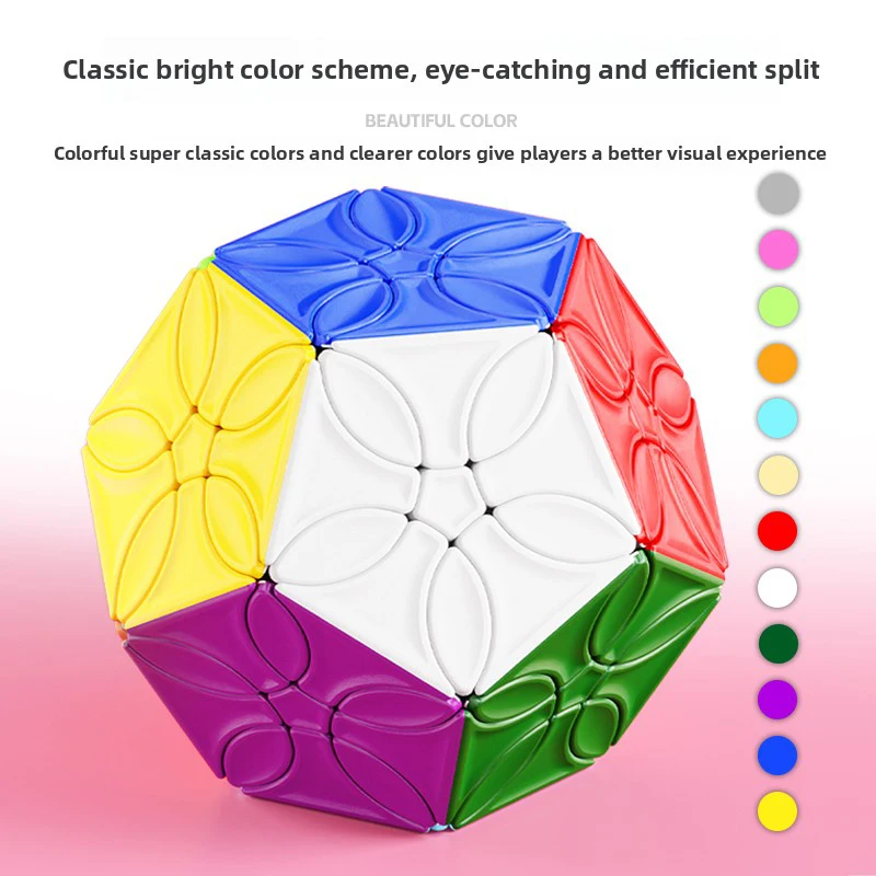 [CubeFun] Shengshou fleurs Megaminx Cube de vitesse magique sans autocollant SENGSO éducatif dodécaèdre 12 faces Puzzle jouets