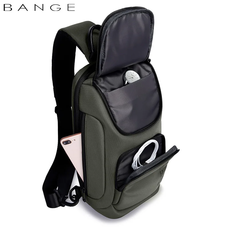 BANGE Crossbody Bag For Men Portable Waterproof Shoulder Messenger Bags Male Travel Short Trip Chest Bag Fit For 9.7 Inch iPad