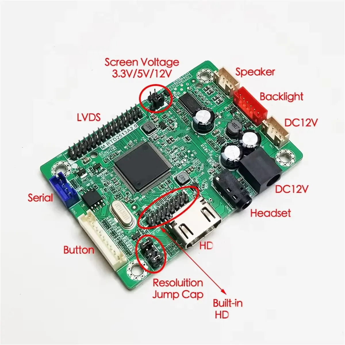 618 Mega Sale RTD2513 Mini LCD Driver Board HDMI-Compatible to LVDS Controller Board 1366x768 Audio with Button Board