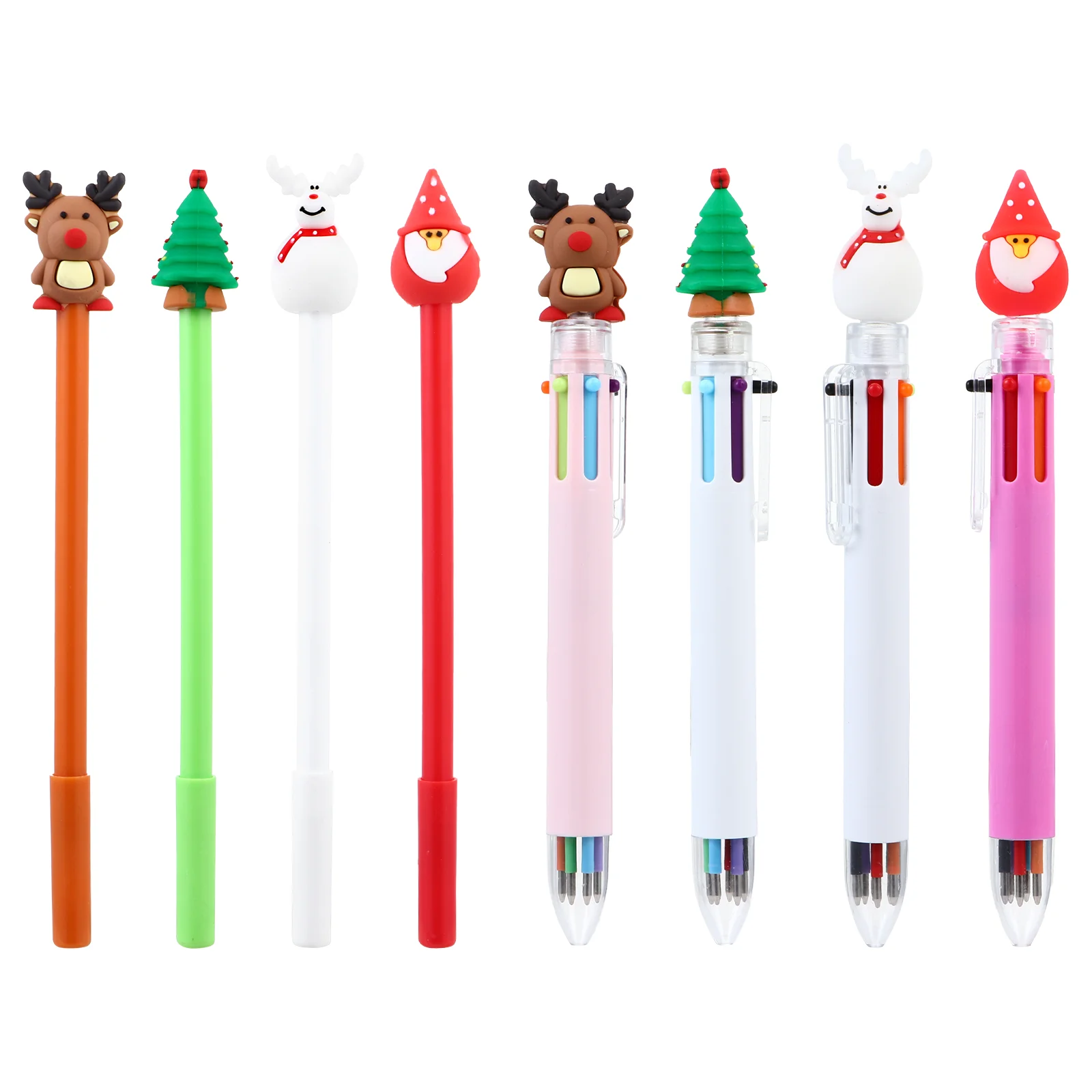 8 Pcs Christmas Gel Pen Cartoon Ink Come Xmas Theme Multicolor Festival Plastic