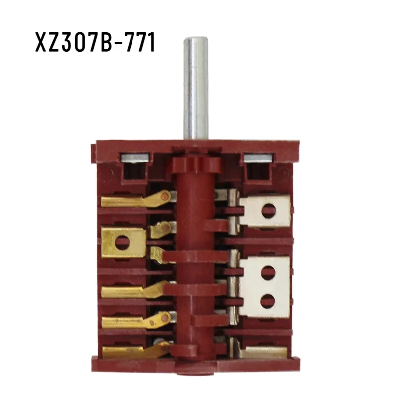 

1 шт., 250 В, 16 А, положительный переключатель XZ307B-771 для духовки, пароварки, поворотный электрический нагреватель, ручка питания, функциональный переключатель