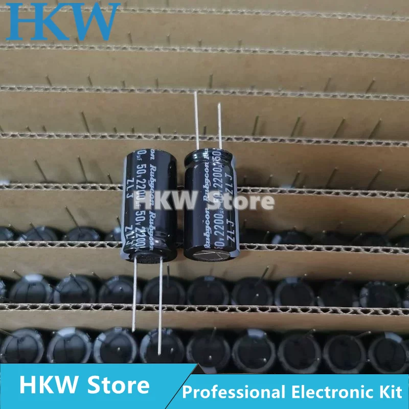 6pcs/lot Rubycon ZLJ Series 50V2200UF 2200UF50V 50V 2200UF 16x31.5mm Electrolytic Capacitor 105℃ 50ZLJ2200M16X31.5 NEW
