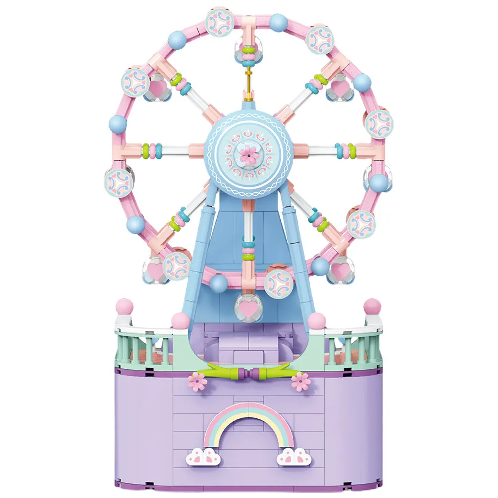 

1Set DIY Music Box Ferris Wheel Assemble Building Bricks Set Fun Creative Educational Birthday Christmas Gift Building Blocks